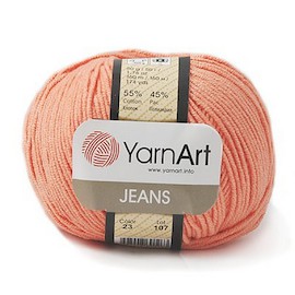 Пряжа YarnArt "JEANS" 23 светлый терракот 55% хлопок, 45% полиакрил.160 м 50 г